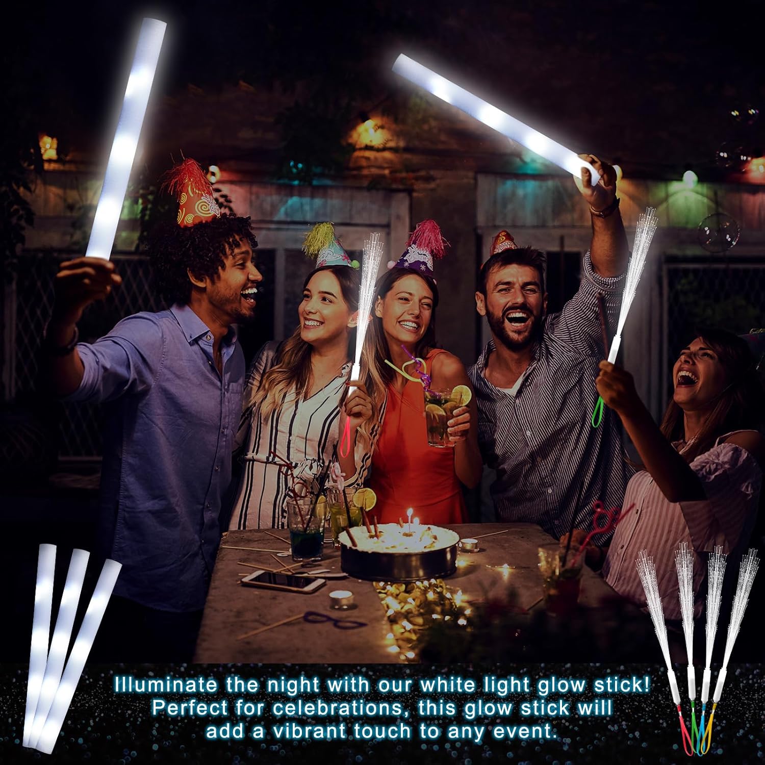 20pcs White Fiber Optic Wand L - đánh giá và giá Flashing Led Foam Sticks Party